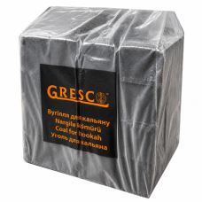  Горіхове вугілля для кальяну Gresco (1кг, 64шт, р26, без коробки)